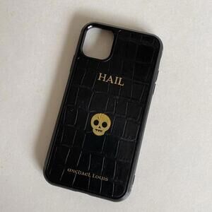 Luxury skull leather black designer iPhone 11 case smartphone cases goth gothic